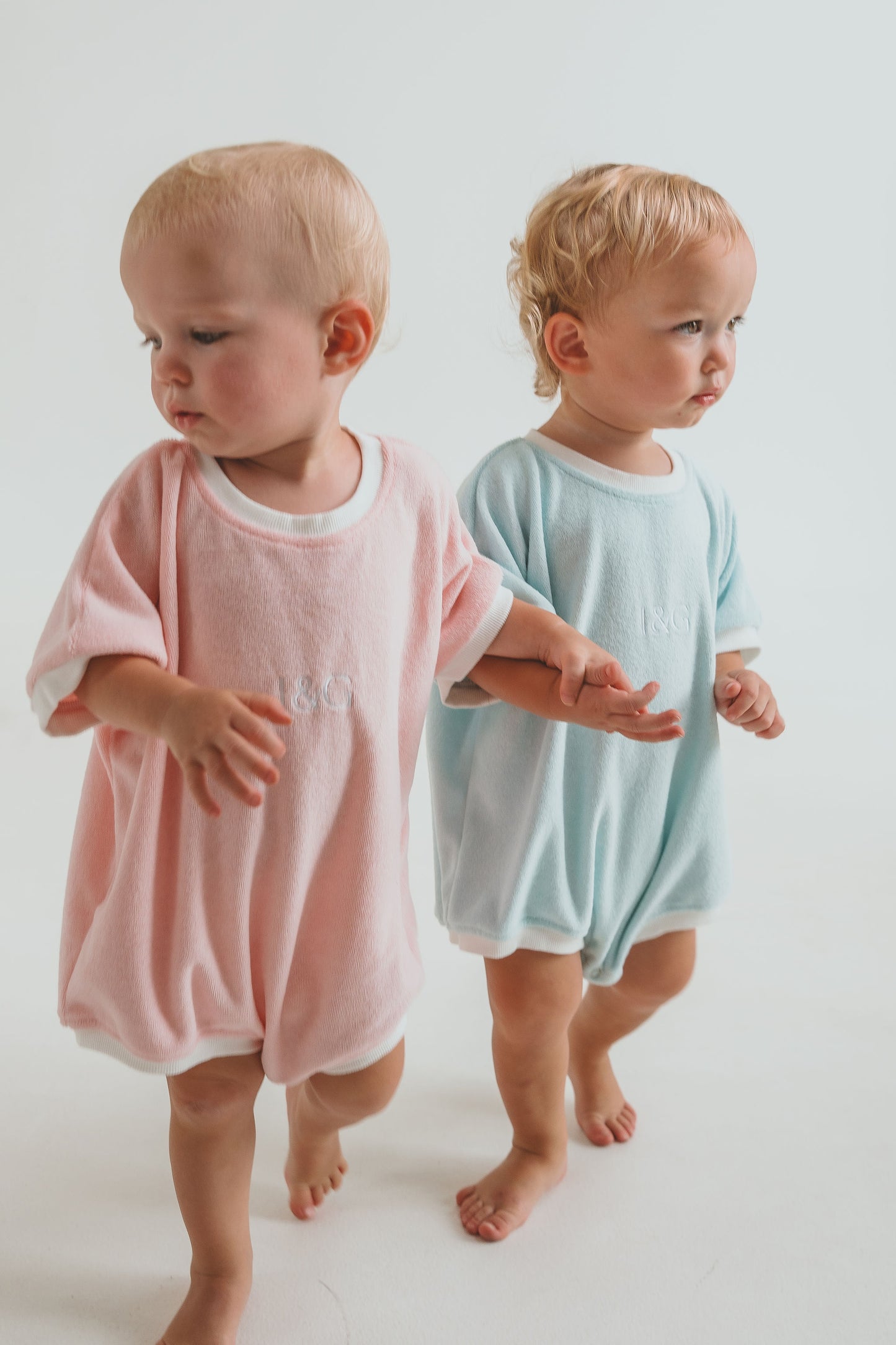 Baby Blue Terry Towel Romper