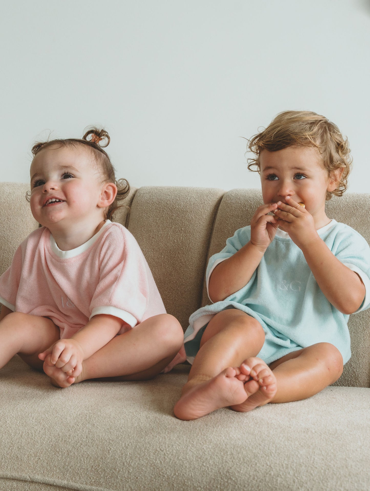 Baby Blue Terry Towel Romper