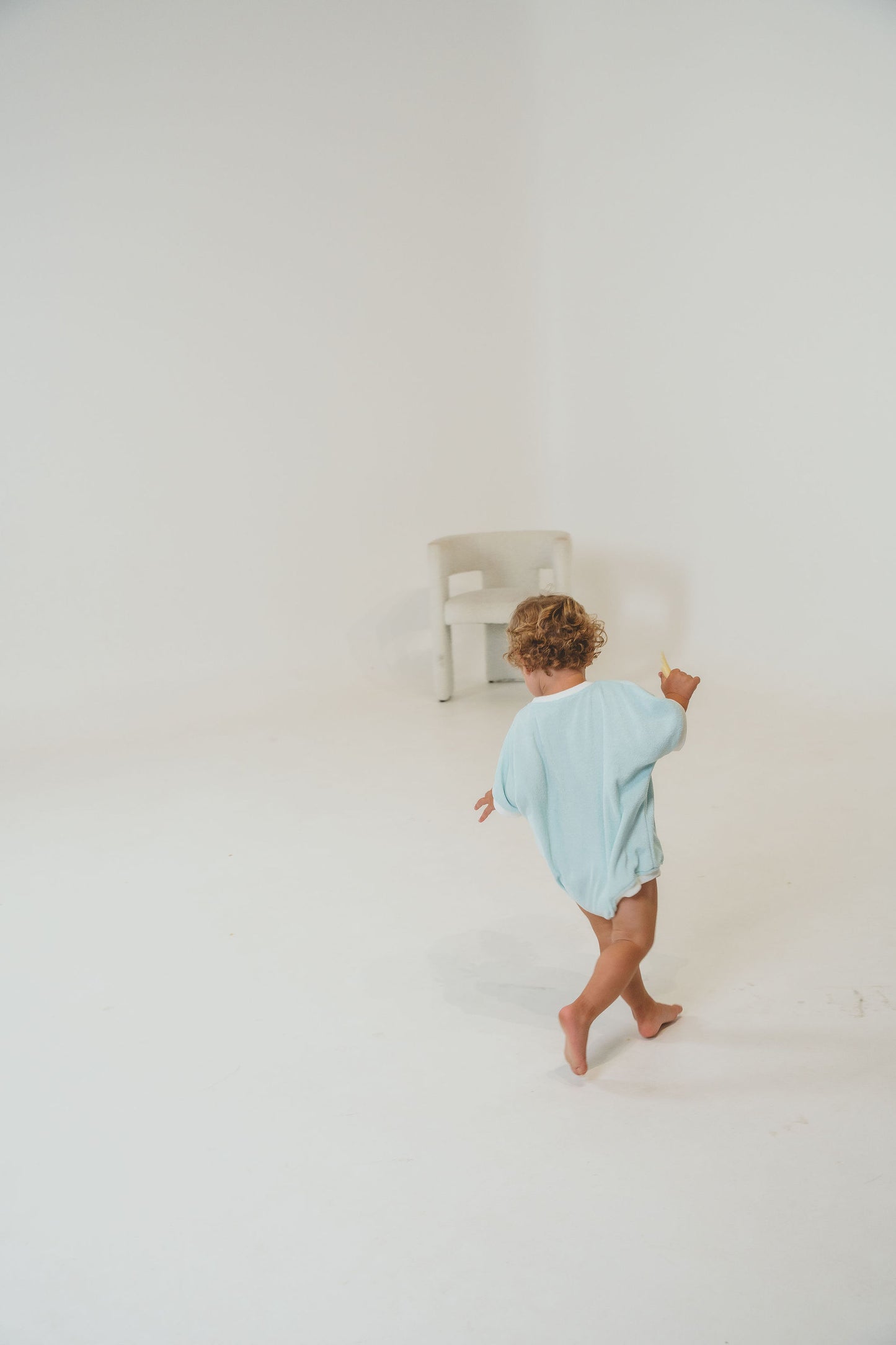 Baby Blue Terry Towel Romper